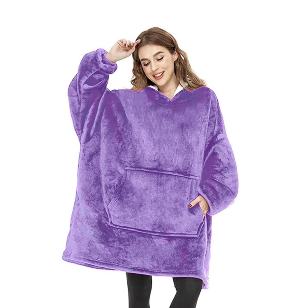 Weighted Blanket Style Oversized Fleece Hoodie Sherpa Lining