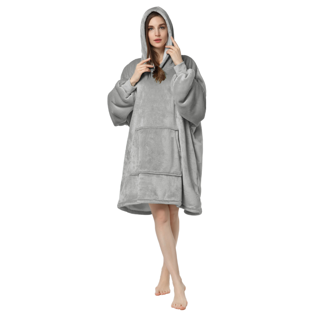 Felpa Oversize Pile Sherpa Reversibile Coperta Morbida