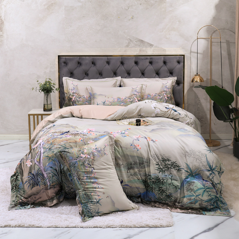 Vintage Style Floral Print Duvet Cover Bedding Set