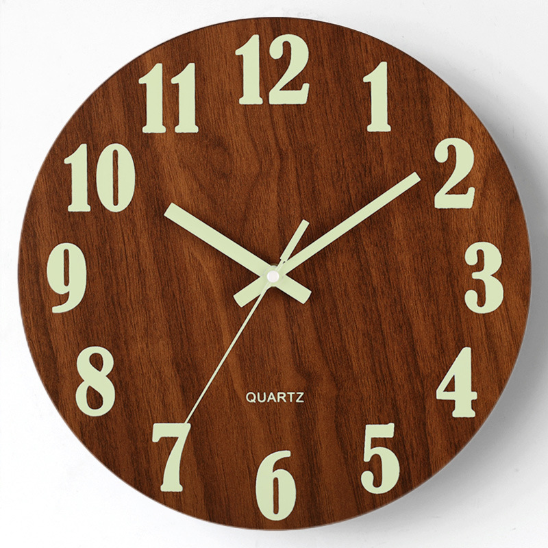 Nachtlicht Houten Wandklok