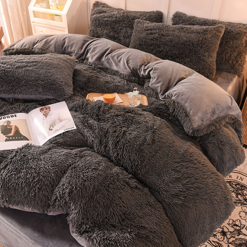 Luminoir PlushSet - Set copripiumino in peluche morbido 3 pezzi