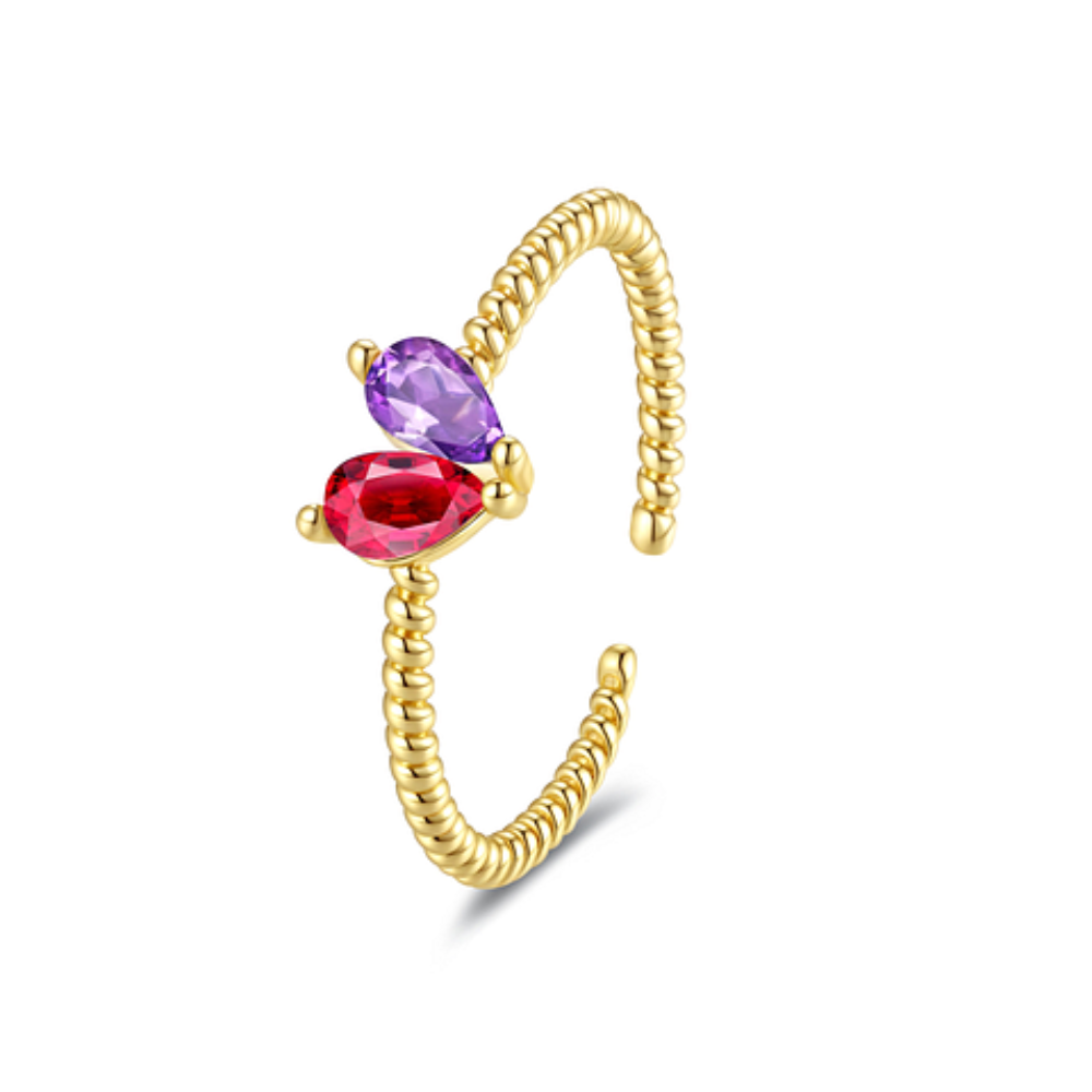 Moederdag Cadeau Ring Dames Verstelbaar Hart Design Stapelring