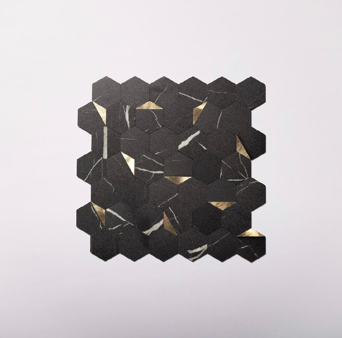 Piastrelle adesive esagonali peel and stick