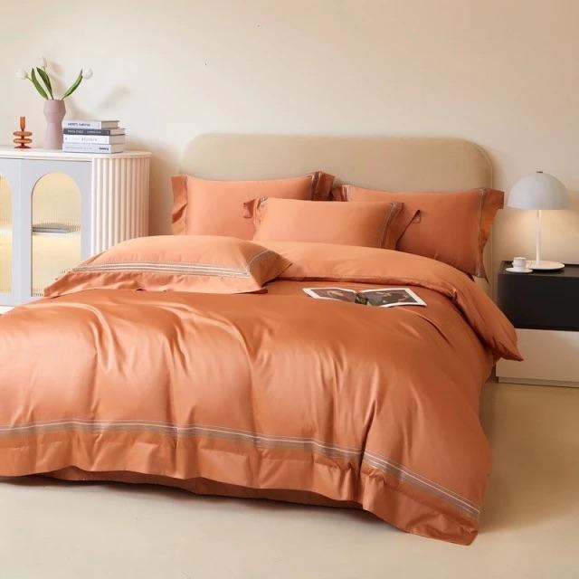 Juego de funda nórdica Amsterdam Orange - Algodón egipcio