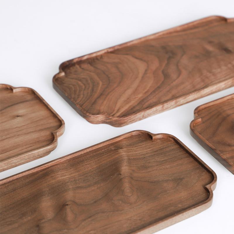 3-Piece Farmhouse Nut Brown Serving Board with Integrated Edges