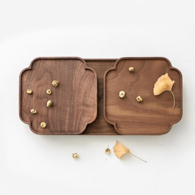 3-Piece Farmhouse Nut Brown Serving Board with Integrated Edges