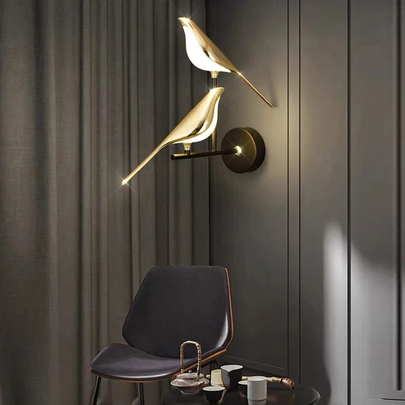 WingSpan - Candeeiro de Parede Vogel giratório 360° – Iluminação Elegante e Divertida para Casa
