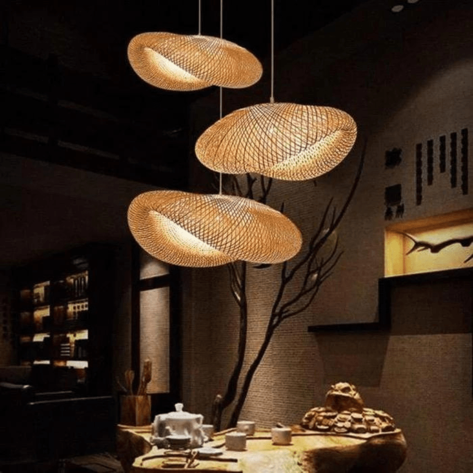 Lampada a sospensione in rattan design