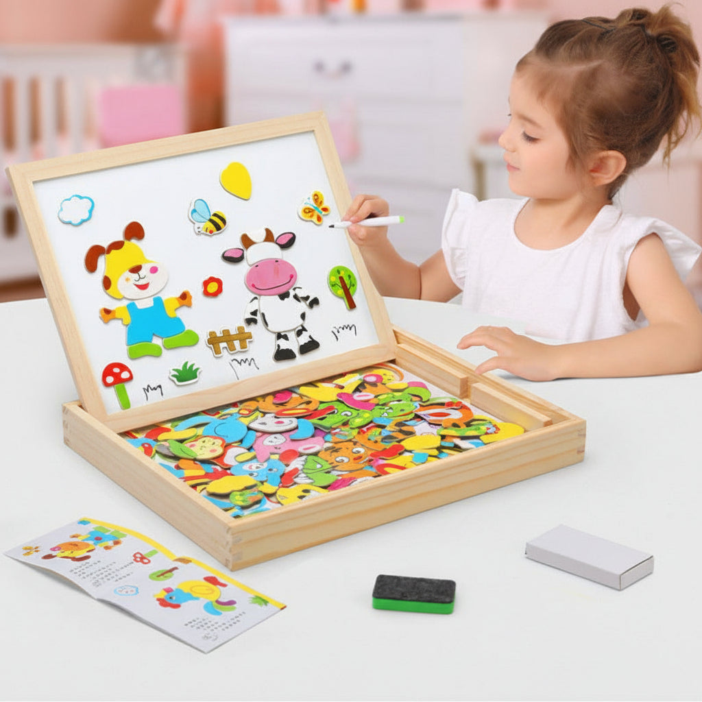 Tavolo Disegno Montessori Legno Magnetico Giocattolo Educativo