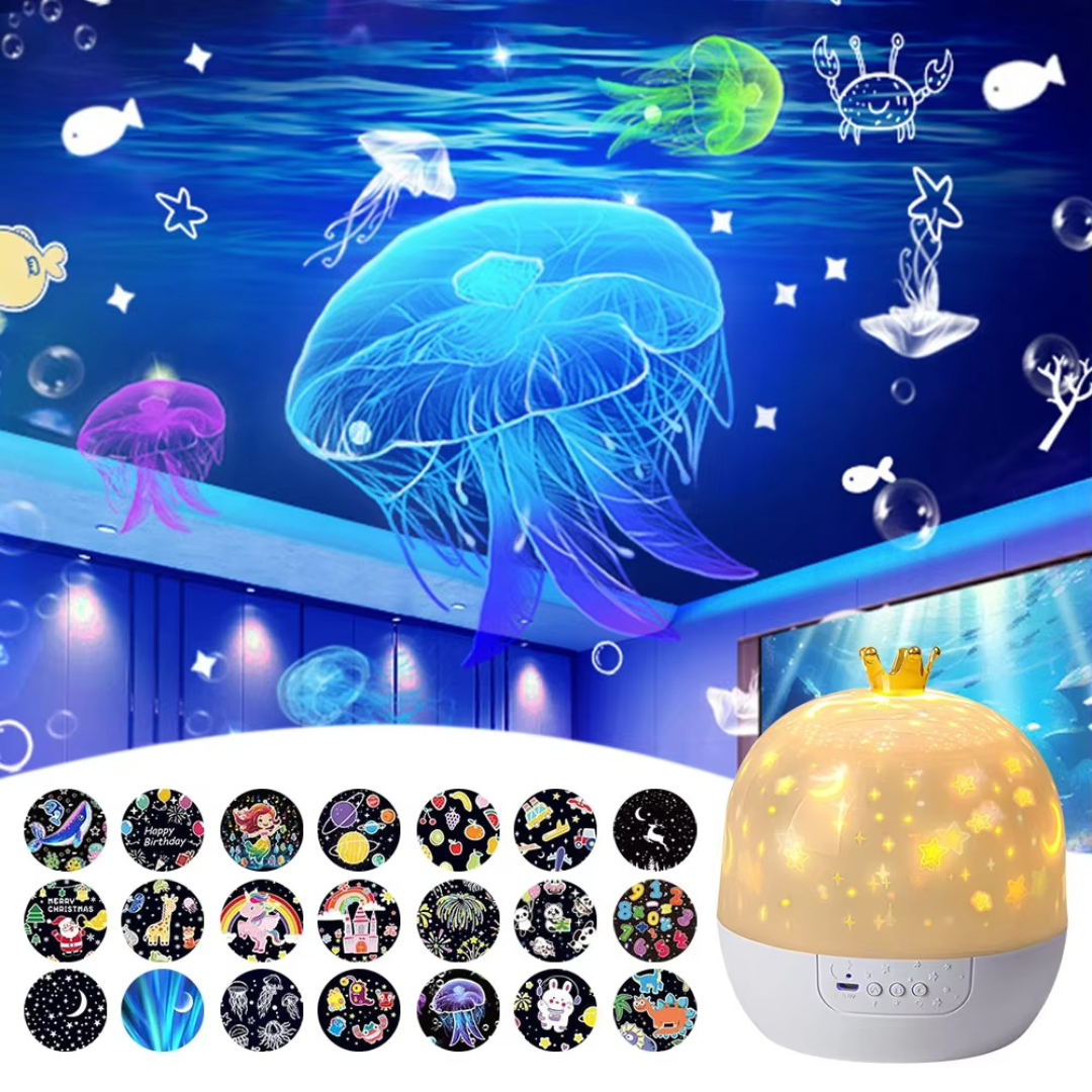 Lampada Notturna Proiettore Bambini Luce Cielo Stellato Funzione Proiezione