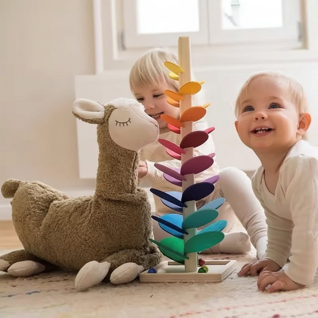 Wooden Montessori Toy Rainbow Marble Tower