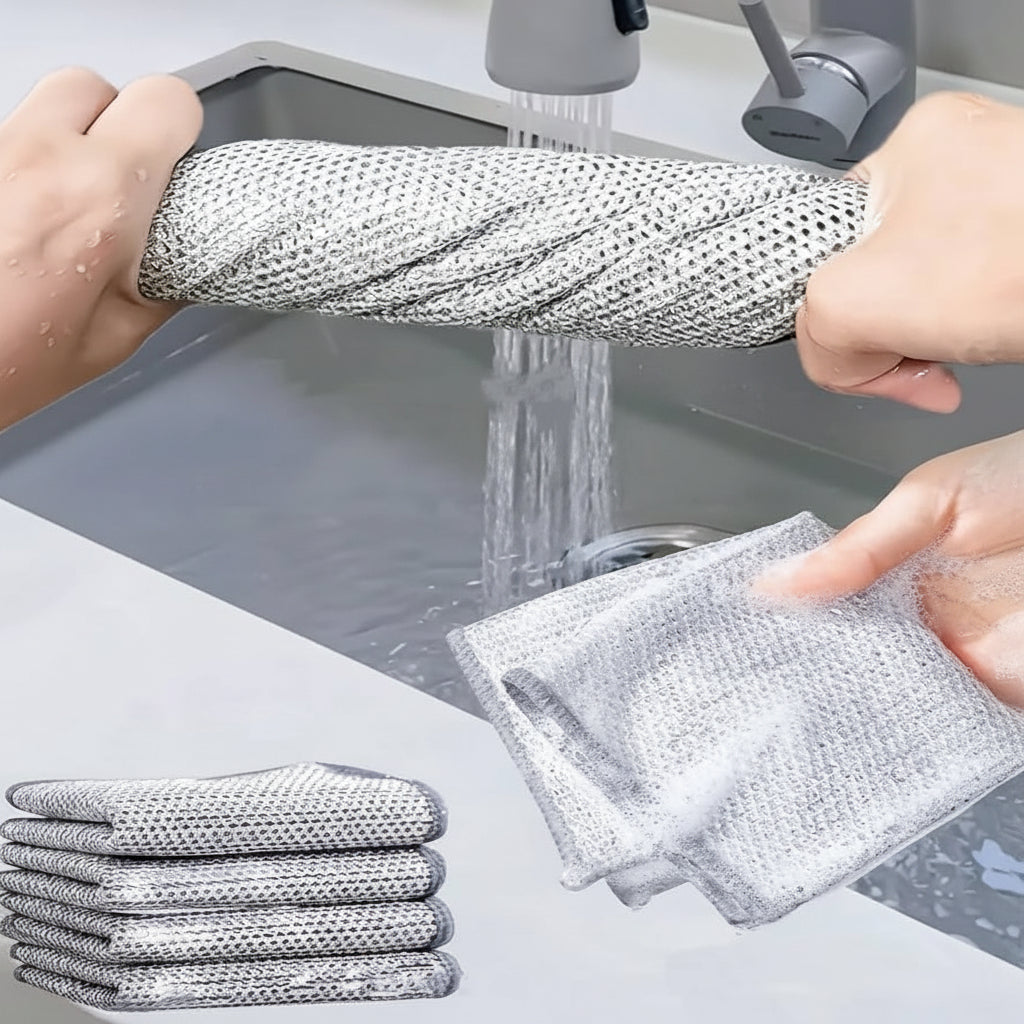 Kitchen Towels Scouring Fiber Scratch Free Reusable Set Dishwasher