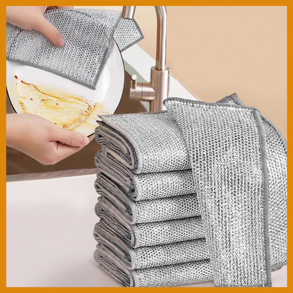 Kitchen Towels Scouring Fiber Scratch Free Reusable Set Dishwasher