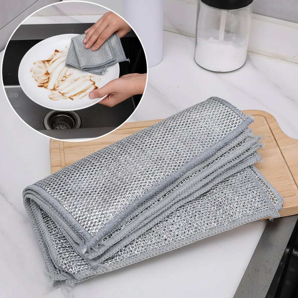 Panni Cucina Fibra Abrasiva Antigraffio Riutilizzabili Set Lavastoviglie