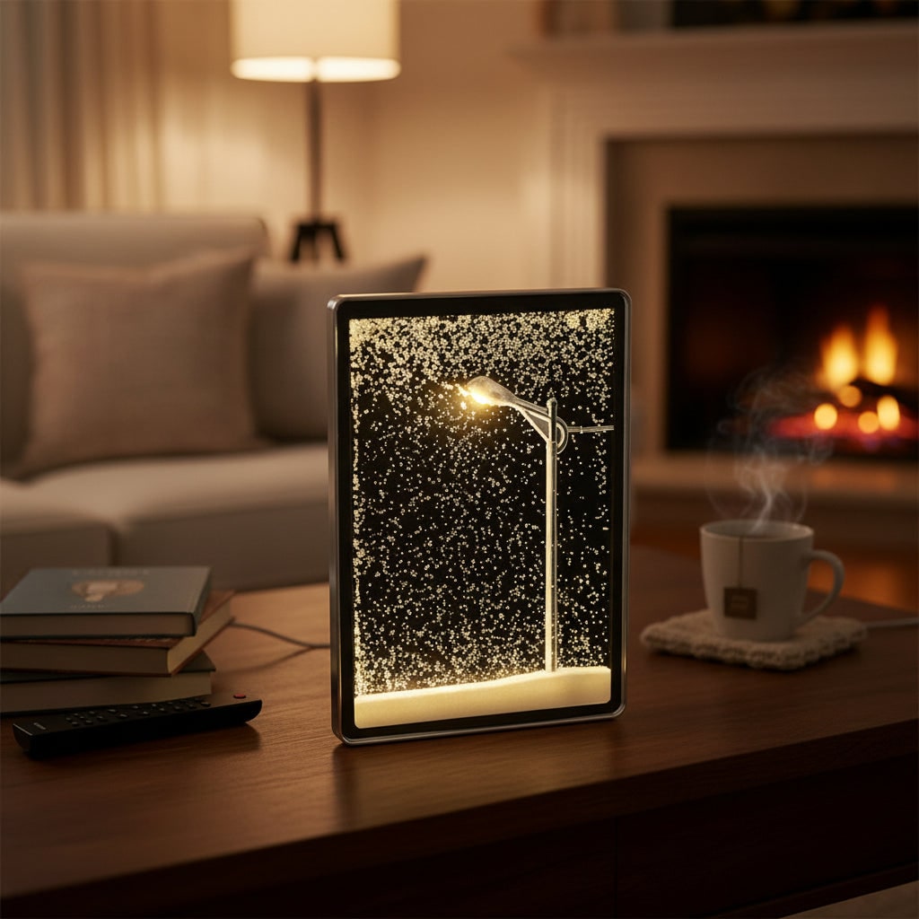 Lampada Decorativa Tavolo Effetto Neve Complemento Casa Unico - Image 1