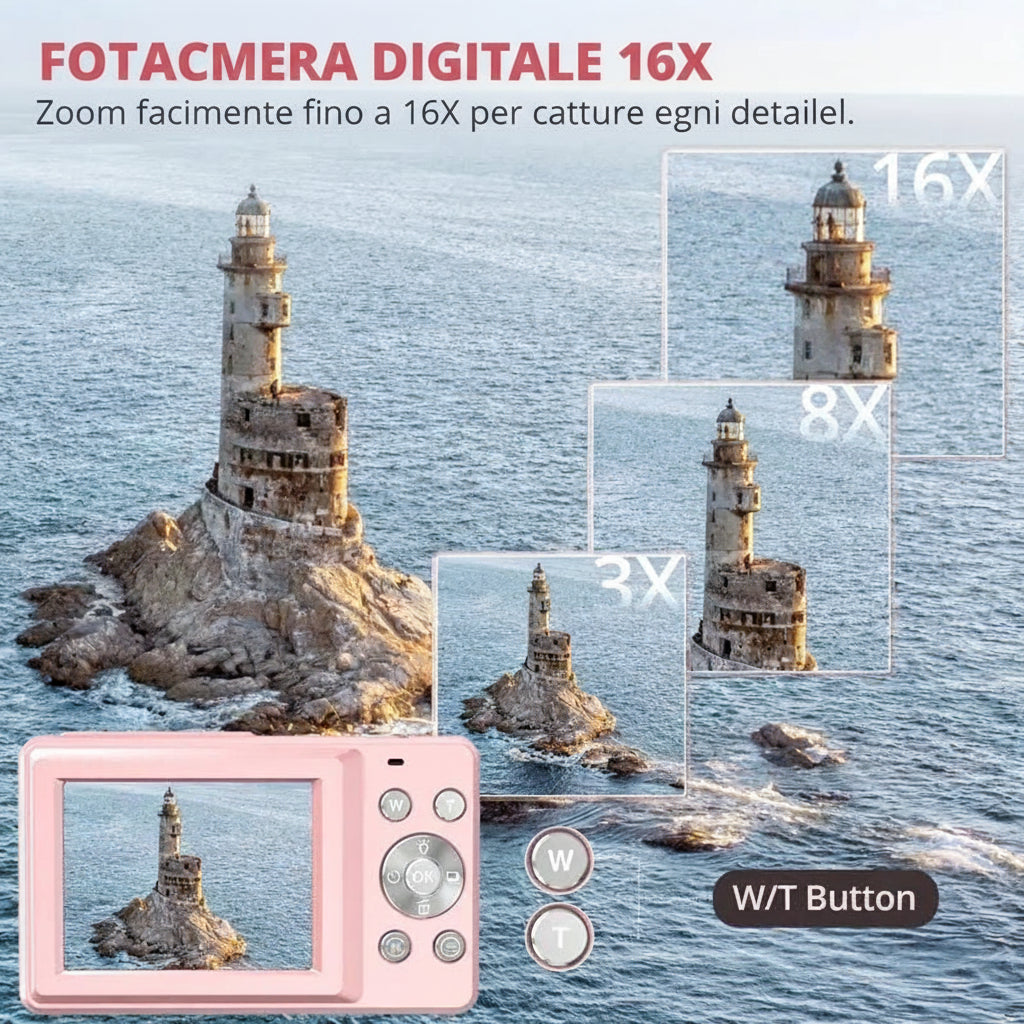 Macchina Fotografica Digitale Compatta Zoom Ottico 16x - Image 5