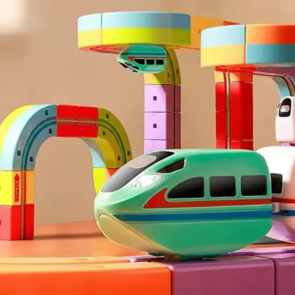 Magic Construction Set Train Track Creative Playset Magnetic Vehicle