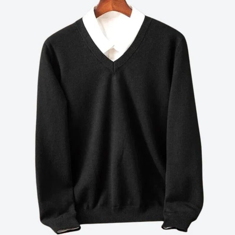 Maglione In Cashmere Pullover In Cashmere Pullover V-Neck Design - Image 2