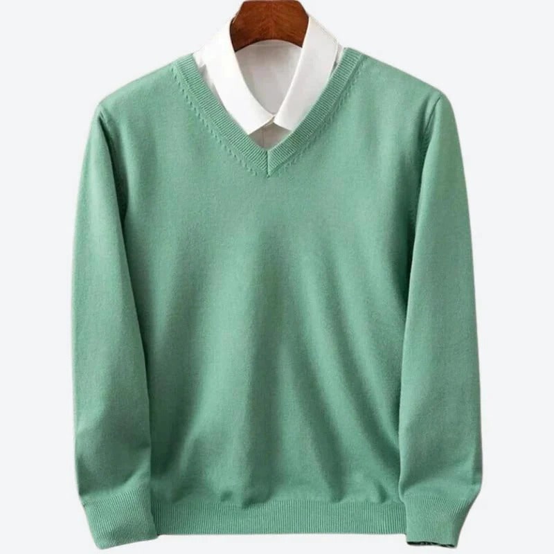 Maglione In Cashmere Pullover In Cashmere Pullover V-Neck Design - Image 3