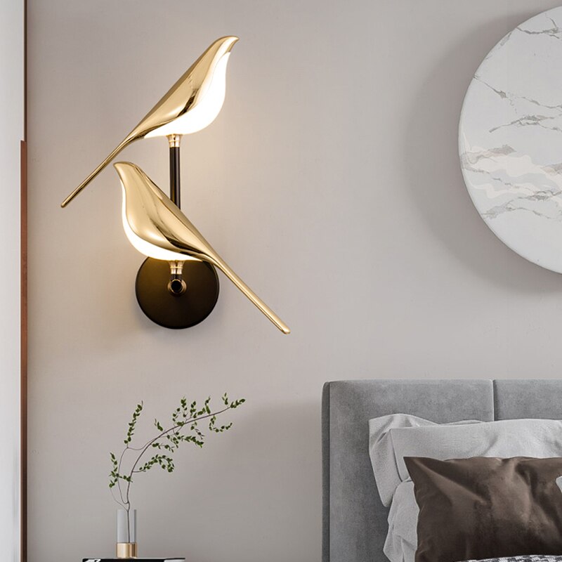 VogelLicht - Lampada da parete LED per uccelli scandinava
