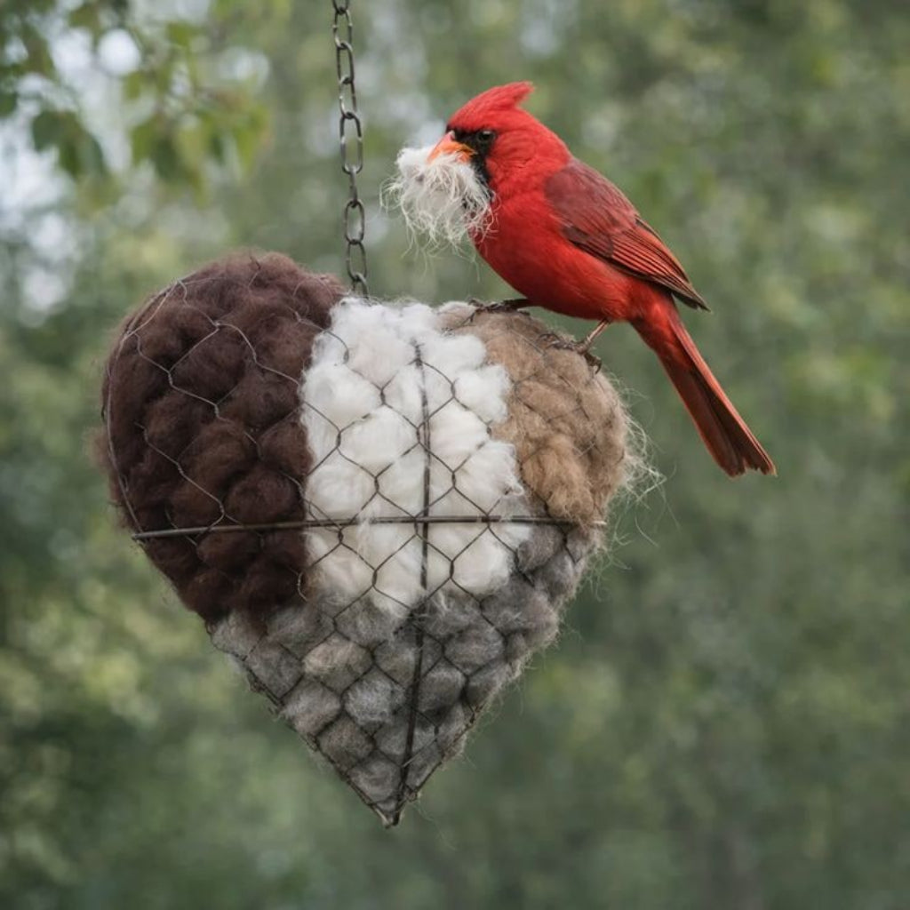 Mangiatoia Uccelli Cuore Nido Decorazione Giardino - Image 4