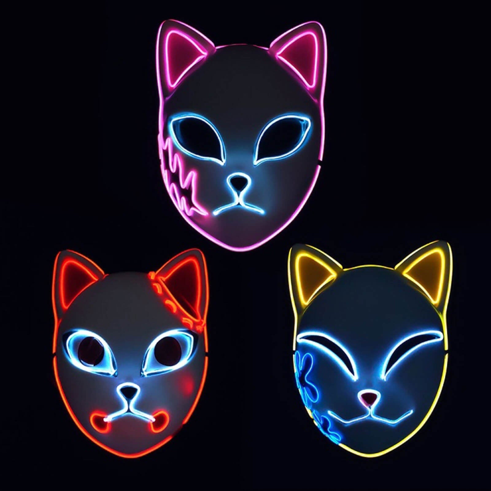 Maschera Di Halloween Gatto LED Luminoso - Image 2