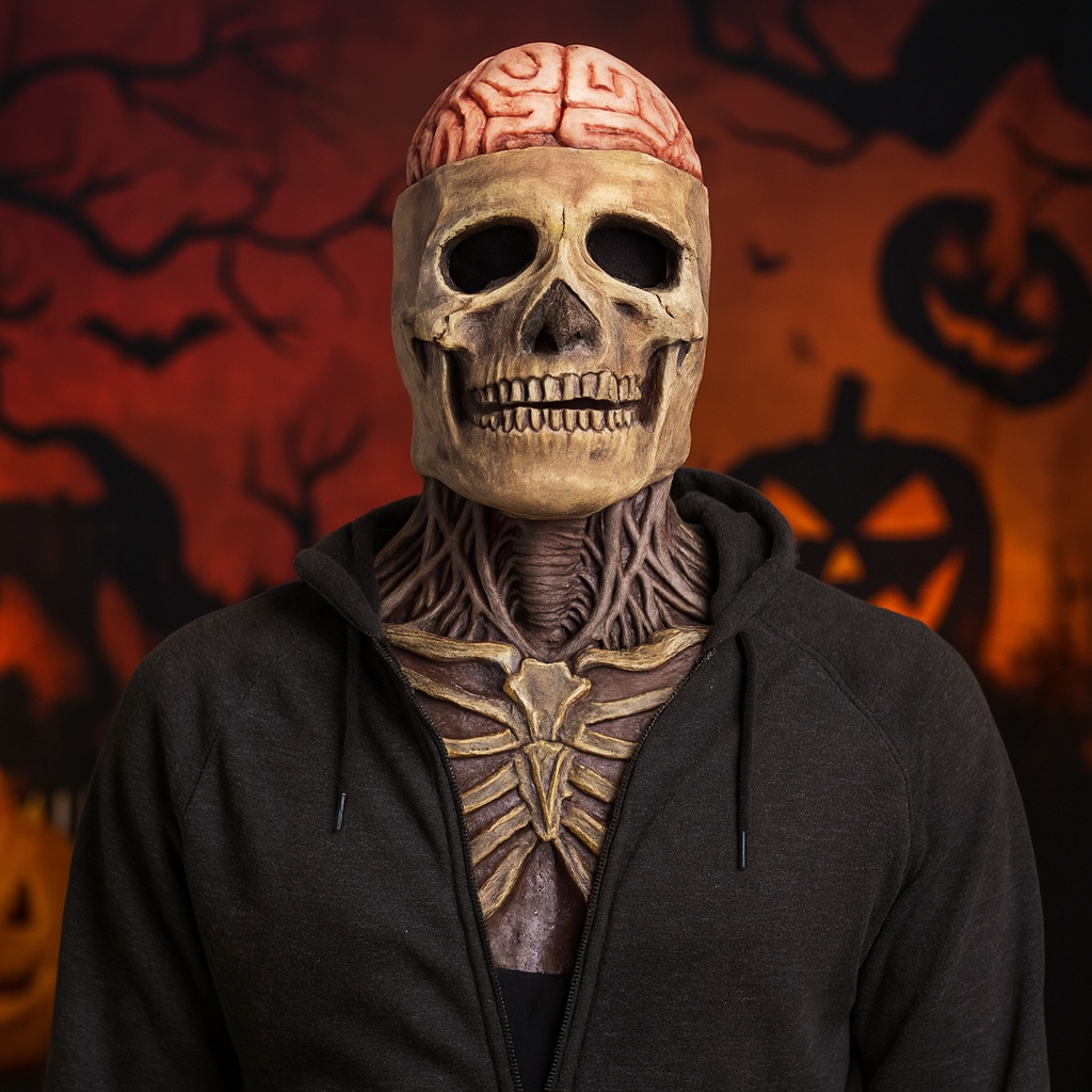 Maschera Halloween Teschio Adulto Mascella Mobile - Image 1