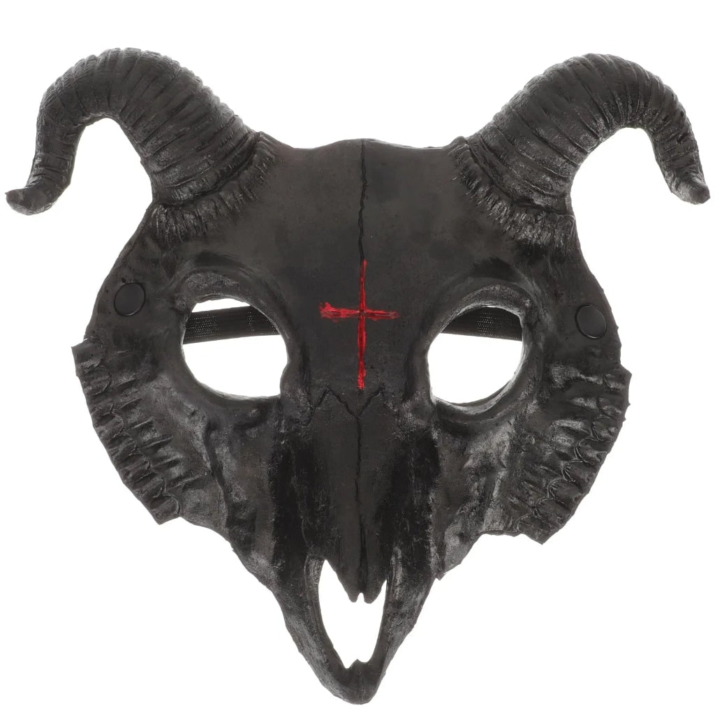 Maschera Halloween Teschio Ariete Design Spettrale - Image 4