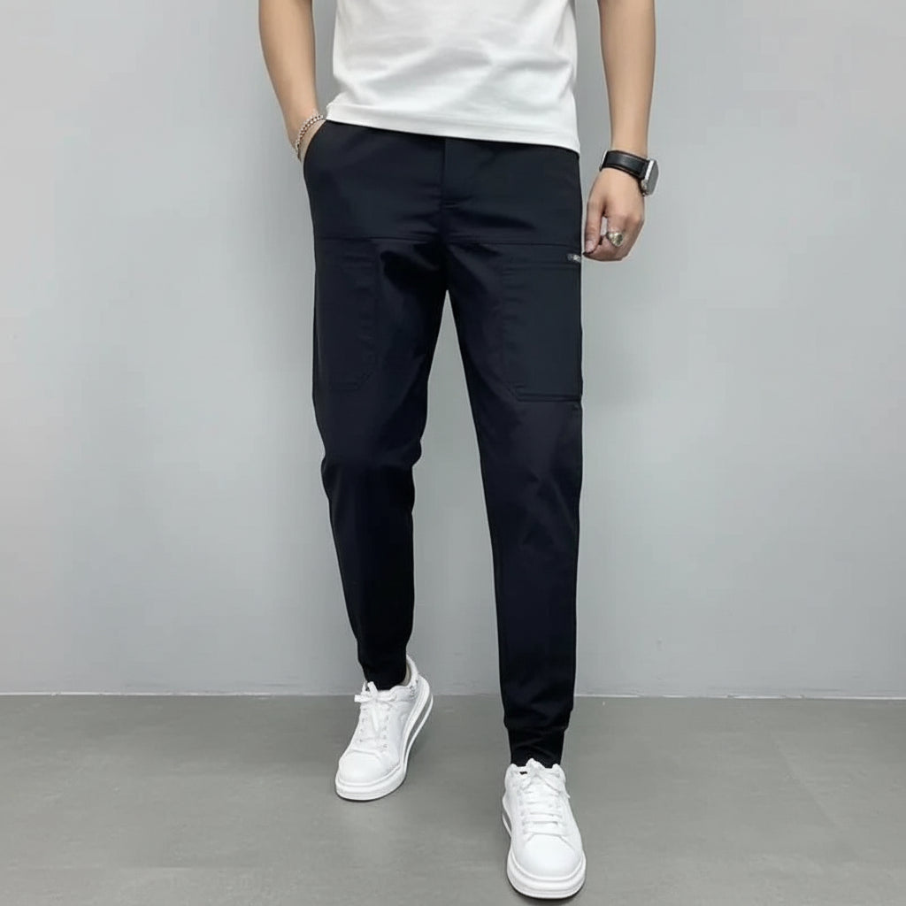 Pantalones casuales para hombre con múltiples bolsillos estilo comodidad
