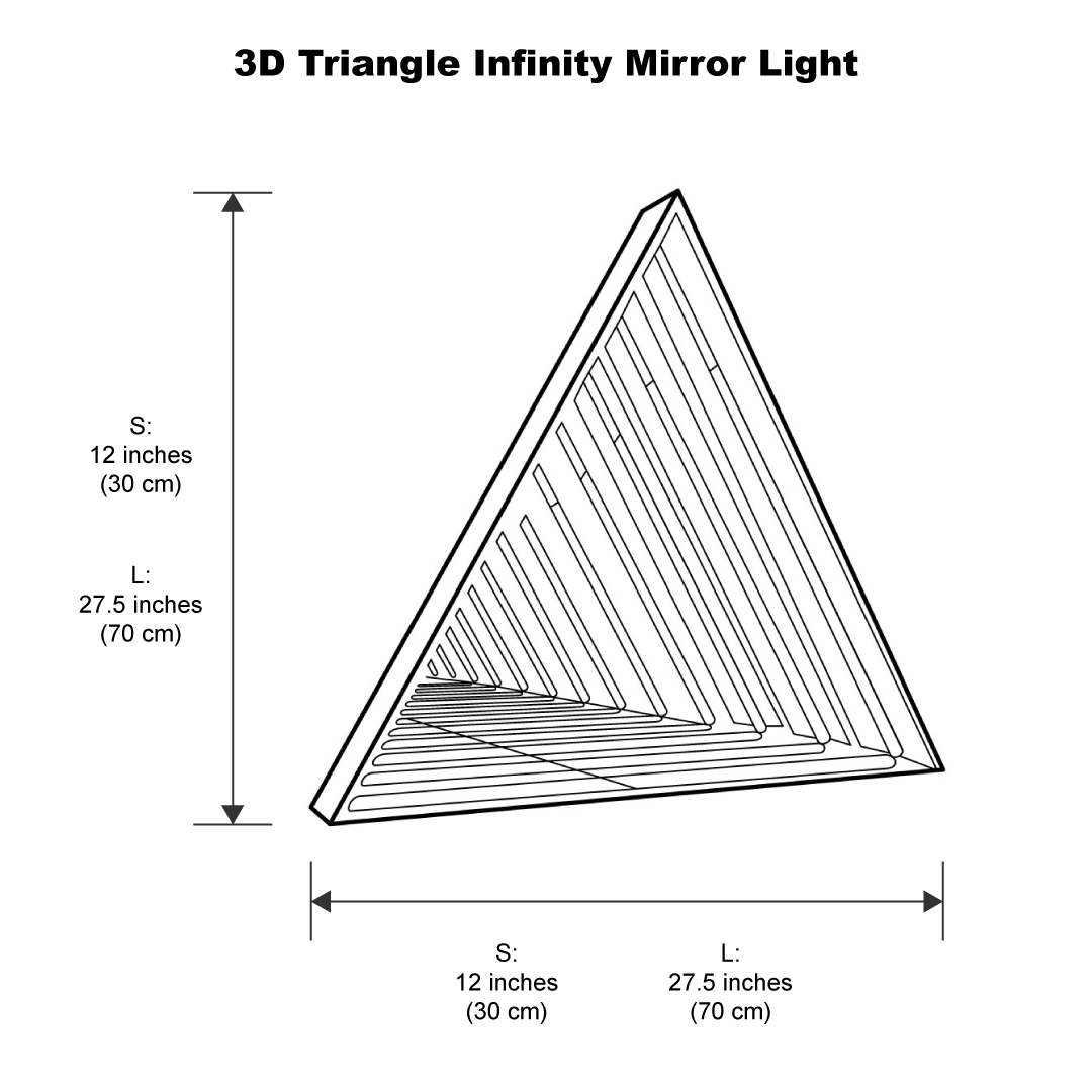 Lampada da parete a specchio infinito triangolare 3D