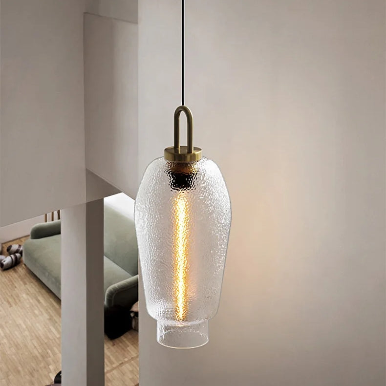 Lampada a sospensione in vetro opaco trasparente per cucina