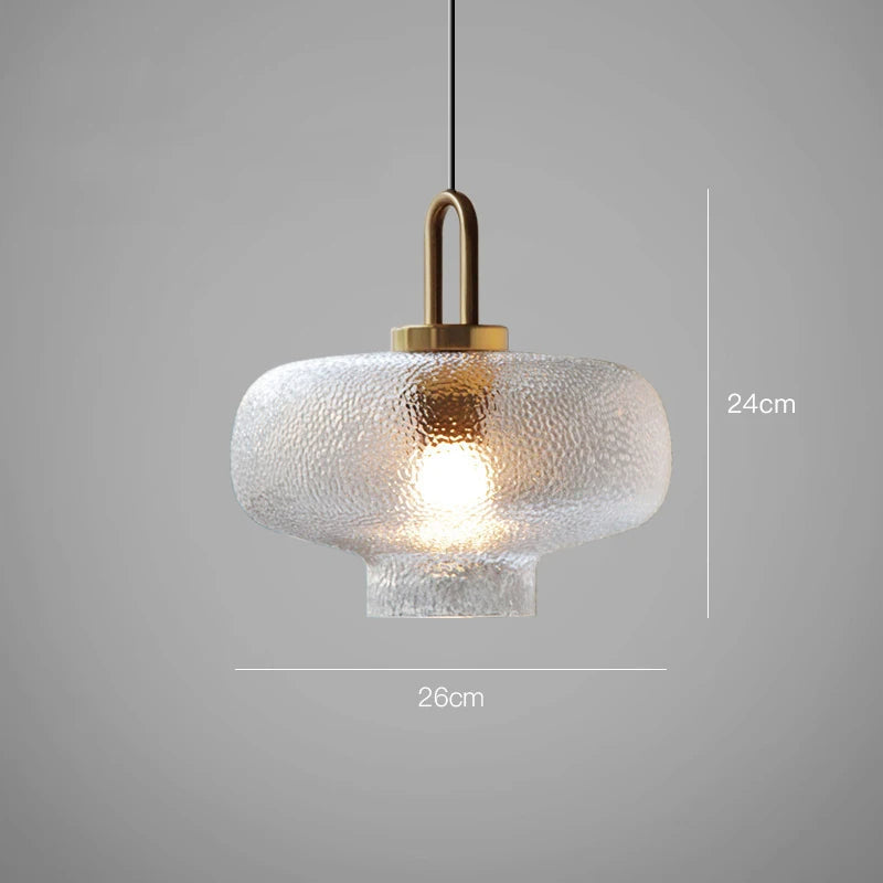 Lampada a sospensione in vetro opaco trasparente per cucina