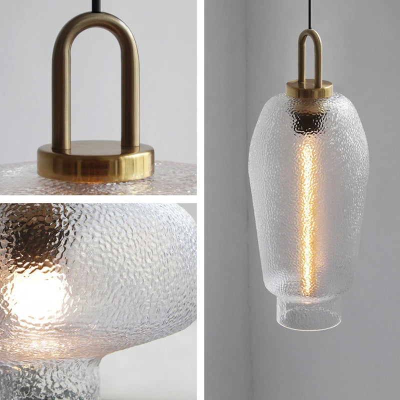 Lampada a sospensione in vetro opaco trasparente per cucina