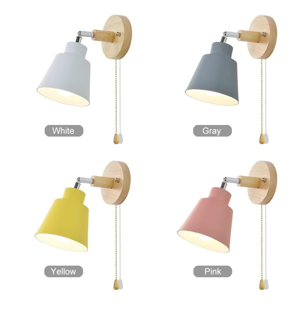 FlexiGlow - Lampada da parete girevole con interruttore a catena a tiraggio