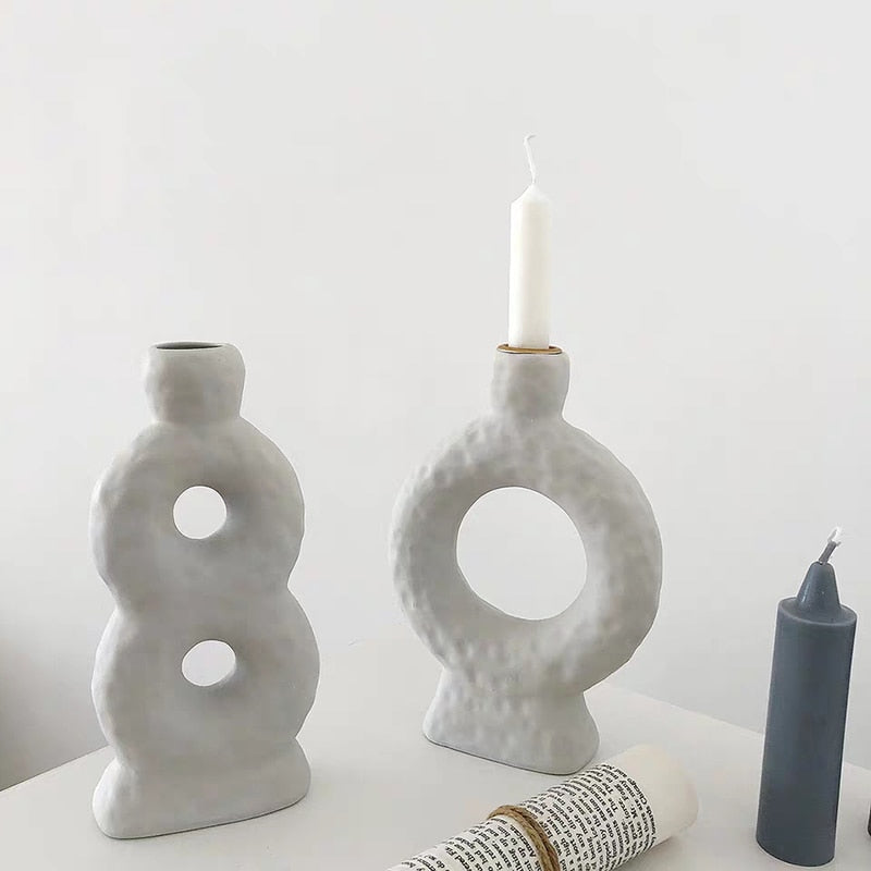 Portacandele Ceramico Cerchio