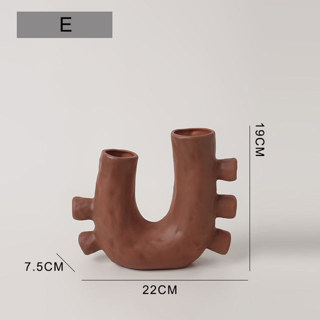 Vaso Escultura Cerâmica Moderna
