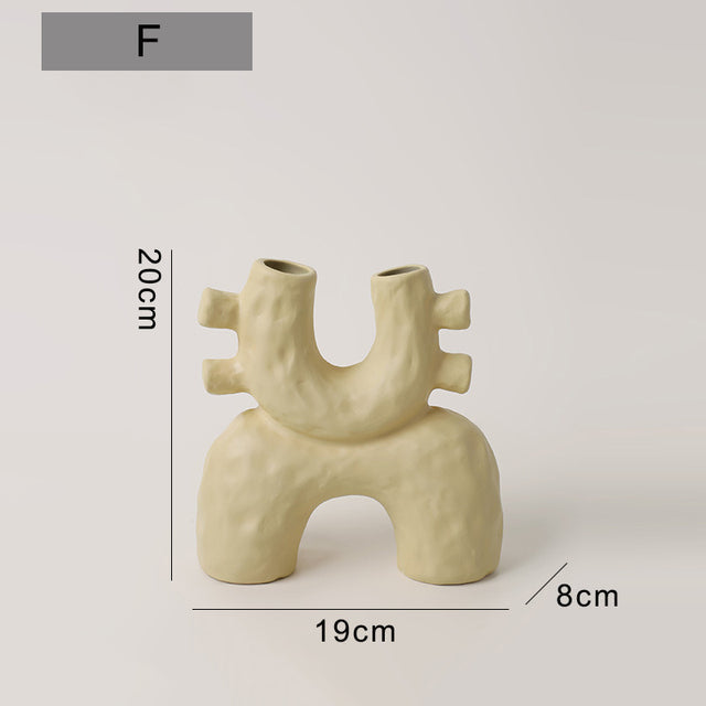 Vaso Escultura Cerâmica Moderna
