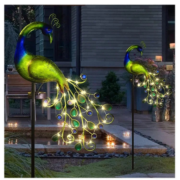 LumiPauw - Solar Garden Lamp Peacock – LED Decorative Lantern for Atmospheric Outdoor Lighting