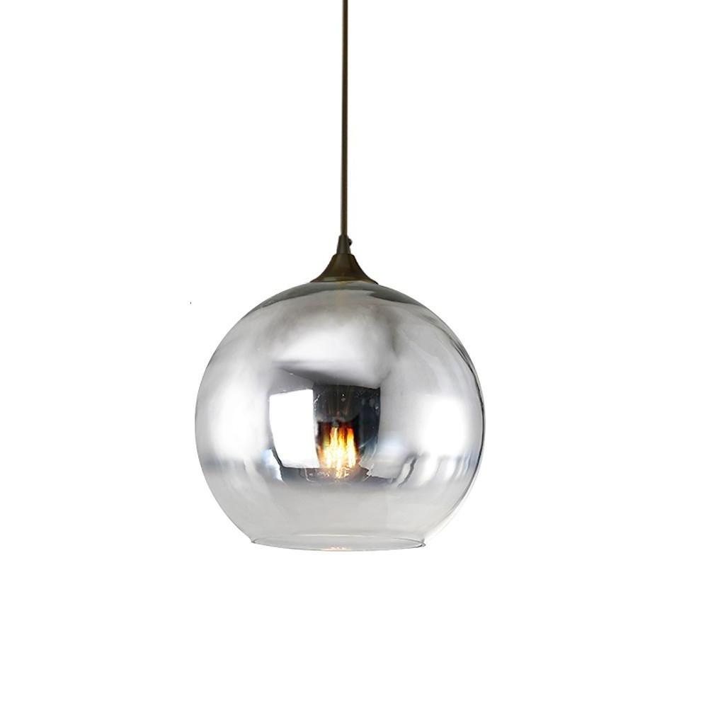 SphereGlow - Candeeiro Suspenso Industrial de Vidro Moderno com LED para Cozinha e Sala de Jantar