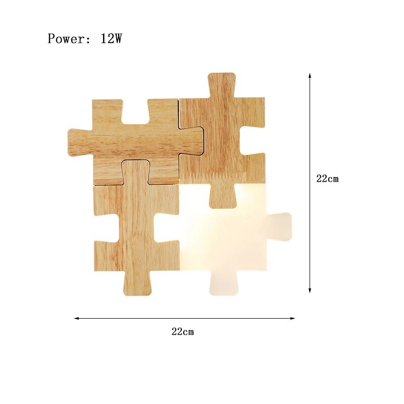 PuzzleGlow - Wooden Puzzle Wall Lamp | Creative and Interactive Lighting