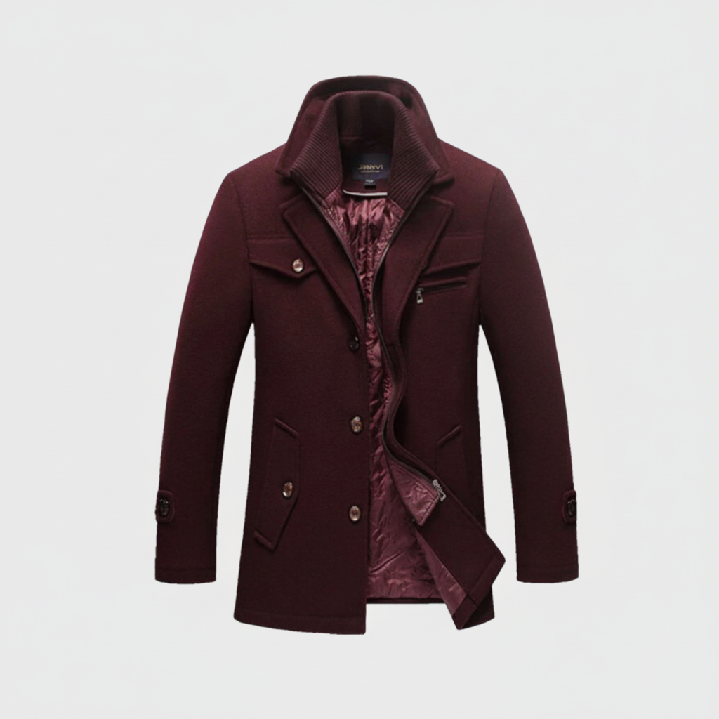 Men's Classic Wool Peacoat Winter Autumn