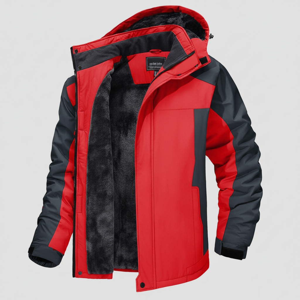 Mens Winter Jacket Waterproof Windproof Adjustable Hood