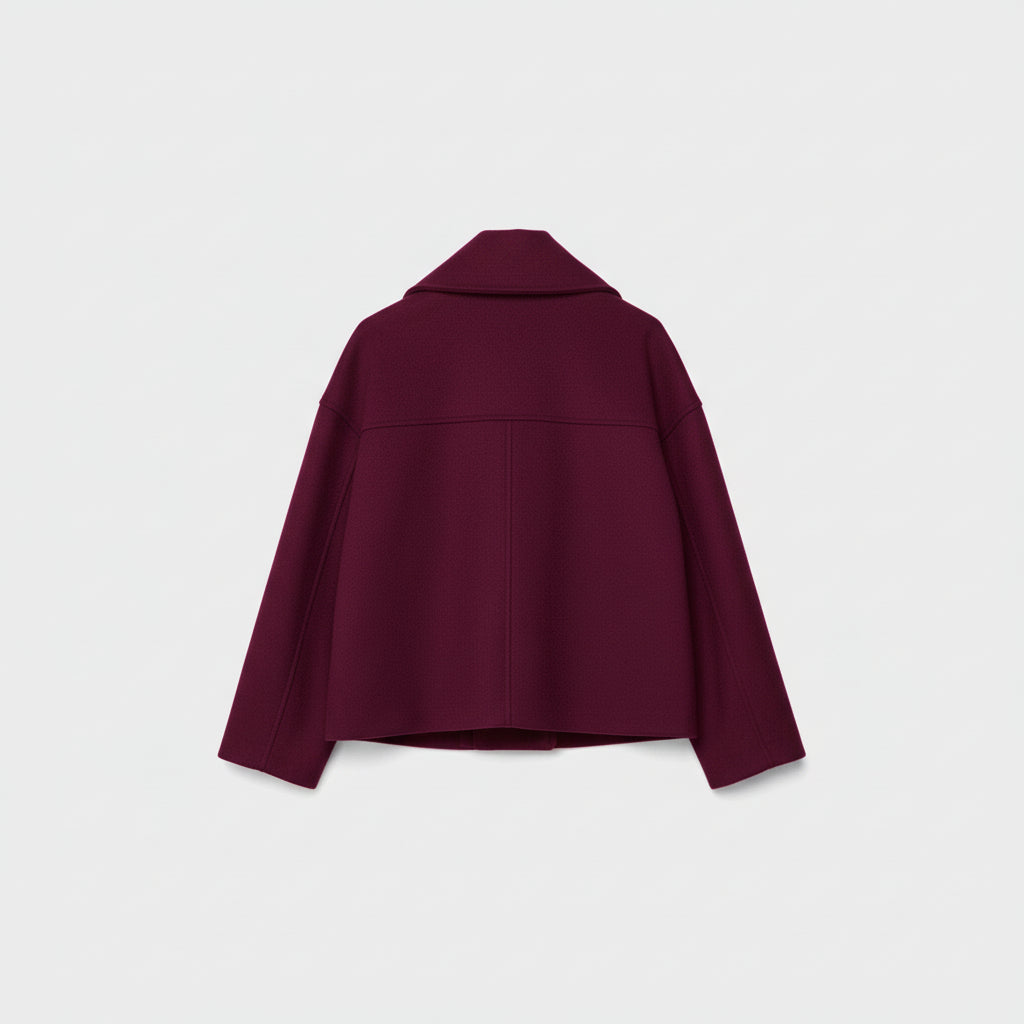 Blazer Women Short Double Breasted Oversized Jacket Lapel