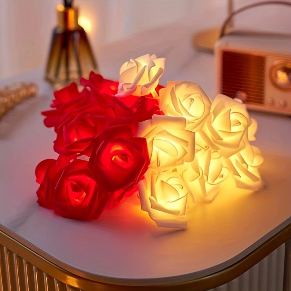 Luci LED Forma Rose San Valentino 10 LED Alimentate Batteria