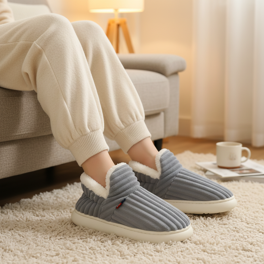 Scarpe Pantofole Fodera Peluche Calda - Image 1