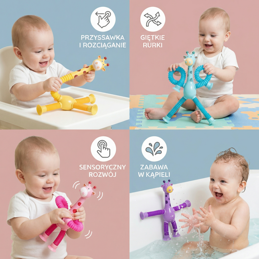 Sensoryczna Żyrafa Z Przyssawką Sensoryczna żyrafa Z Przyssawką Zabawka - Image 4
