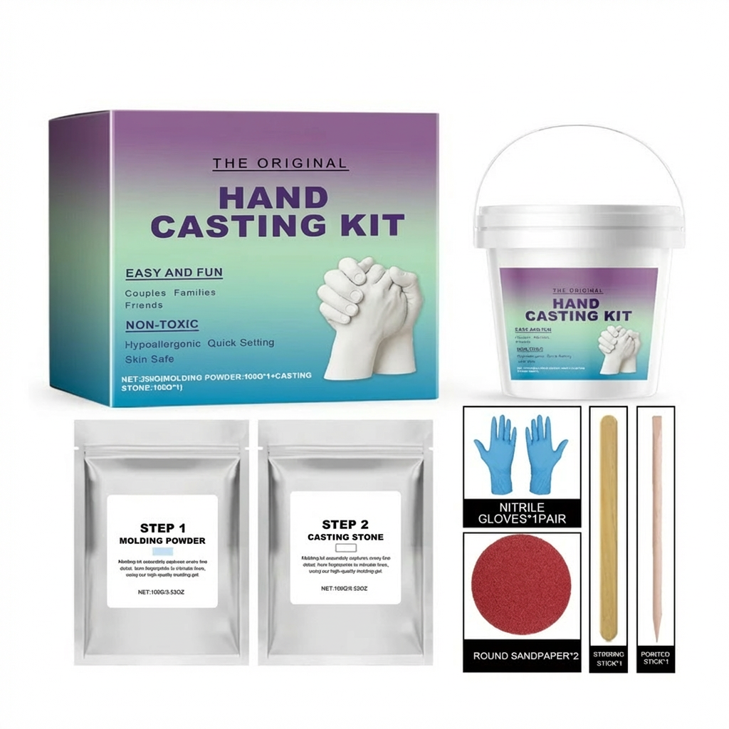 Set Di Impronte Delle Mani Impronta Delle Mani In Gesso Gesso Ricordo - Image 5