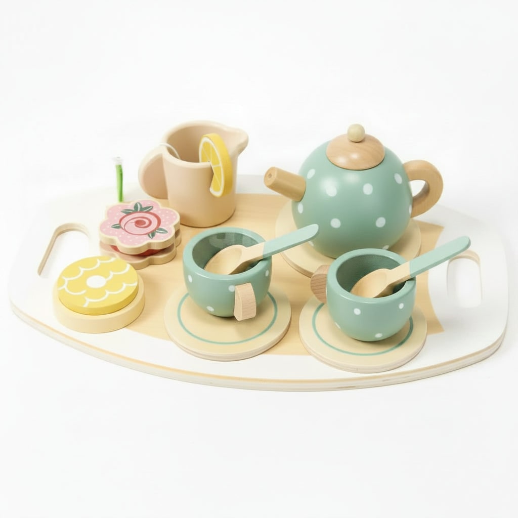 Set Tè Legno Cucina Giocattolo Gioco Ruolo - Image 5