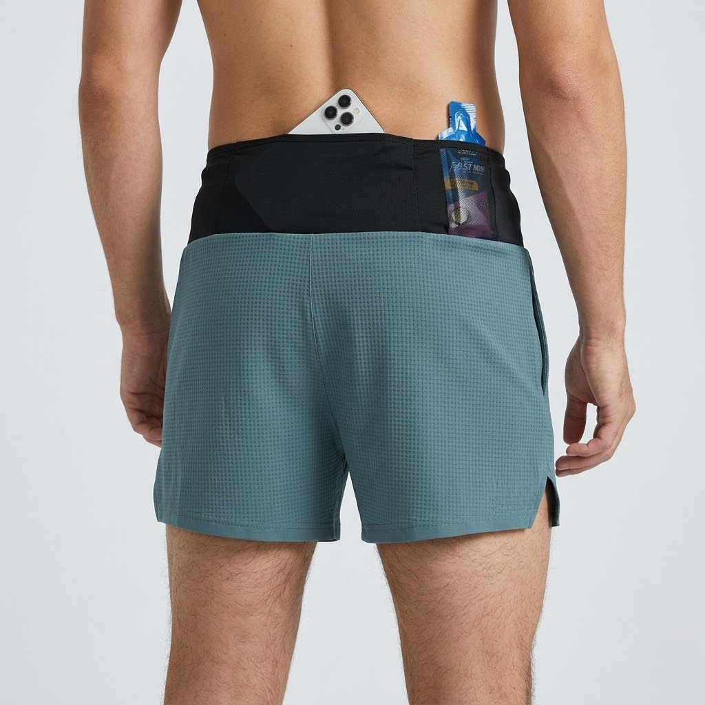 Shorts Da Corsa Running Traspiranti Con Tasca Zip Shorts Estivi - Image 7