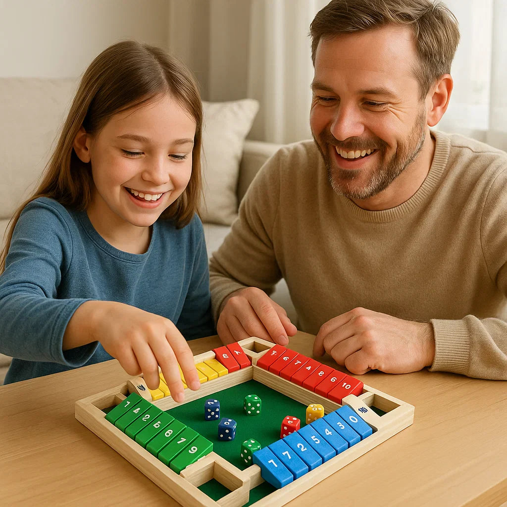 Board Game Close The Box Wooden Family Game Dice